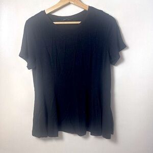 Banana Republic Top Womens Medium Short Sleeve Seams Soft Solid Modal Flare Hem